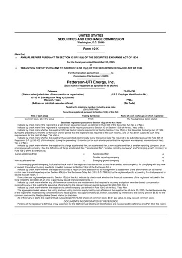 Thumbnail Patterson-UTI Energy 10-K Annual Report 2025