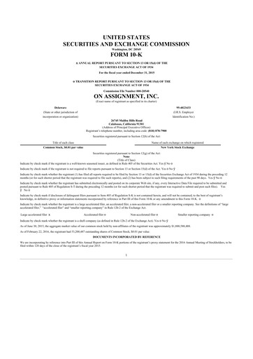 Thumbnail ASGN 10-K Annual Report 2015