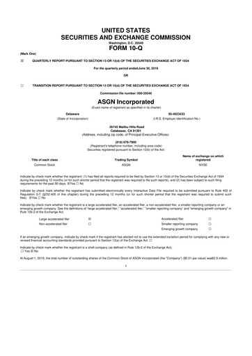 Thumbnail ASGN 10-Q Quarterly Report FY2019 