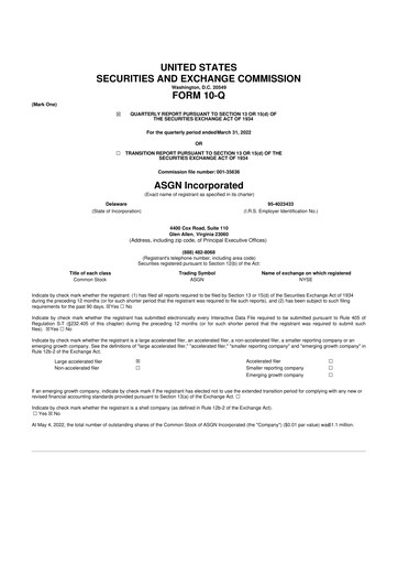 Thumbnail ASGN 10-Q Quarterly Report FY2022 
