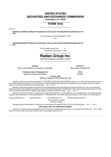 Thumbnail Radian Group
 10-Q Quarterly Report FY2014 