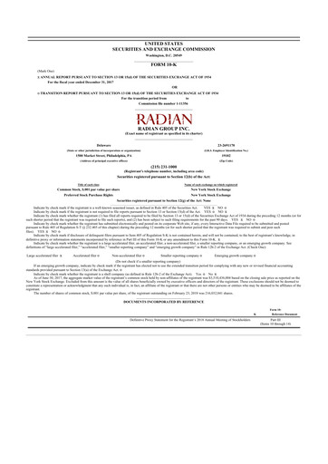 Thumbnail Radian Group
 10-K Annual Report 2017