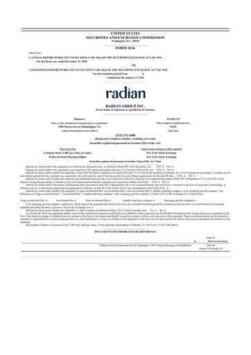 Thumbnail Radian Group
 10-K Annual Report 2018