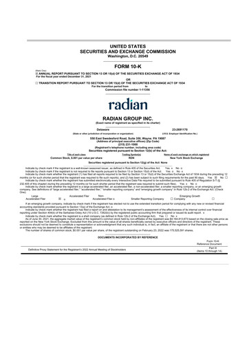 Thumbnail Radian Group
 10-K Annual Report 2021