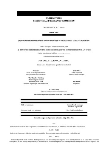 Thumbnail Minerals Technologies 10-K Annual Report 