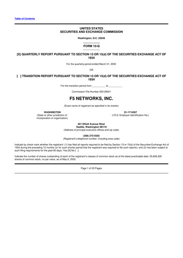 Vorschaubild F5 10-Q Quartalsbericht  