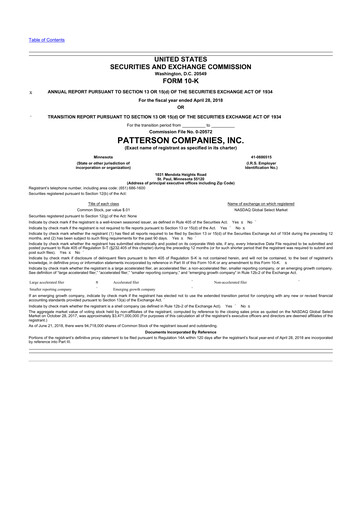 Thumbnail Patterson Companies
 10-K Annual Report 2018