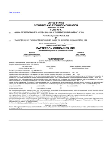 Thumbnail Patterson Companies
 10-K Annual Report 2020