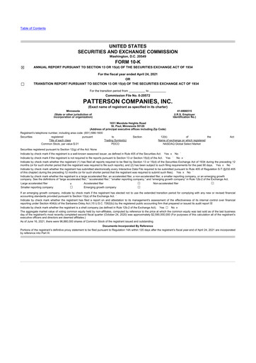 Thumbnail Patterson Companies
 10-K Annual Report 2021