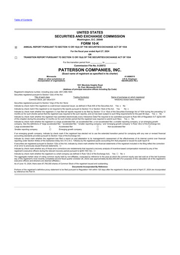 Thumbnail Patterson Companies
 10-K Annual Report 2024