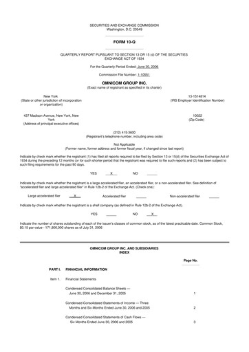 Thumbnail Omnicom Group 10-Q Quarterly Report FY 