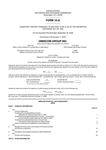 Thumbnail Omnicom Group 10-Q Quarterly Report FY 