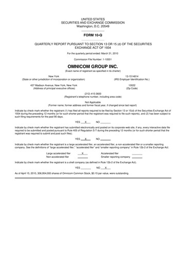 Thumbnail Omnicom Group 10-Q Quarterly Report FY 