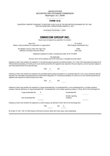 Thumbnail Omnicom Group 10-Q Quarterly Report FY 