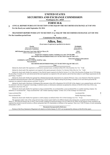 Thumbnail Alico
 10-K Annual Report 2014