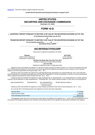 Thumbnail Match Group 10-Q Quarterly Report FY2013 