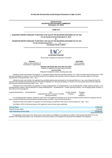 Thumbnail Match Group 10-Q Quarterly Report FY2018 