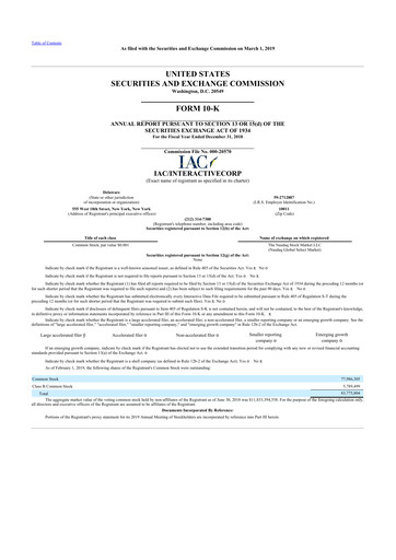 Thumbnail Match Group 10-K Annual Report 2018