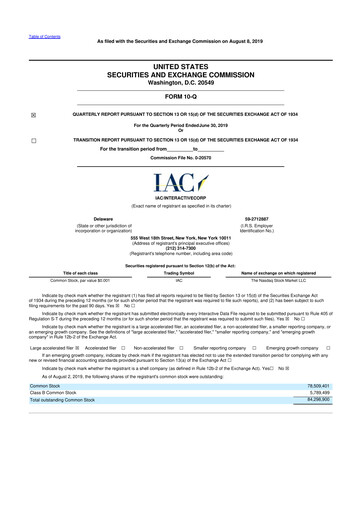 Thumbnail Match Group 10-Q Quarterly Report FY2019 