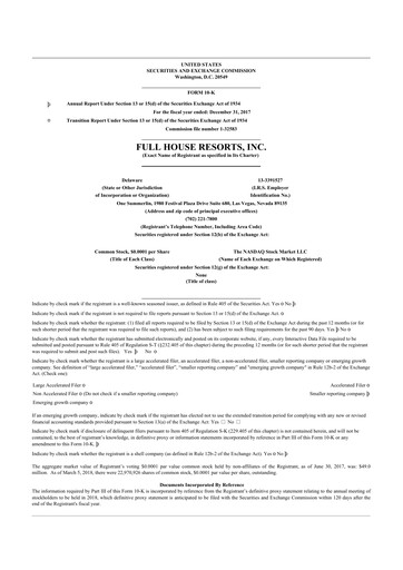 Thumbnail Full House Resorts
 10-K Annual Report 2017