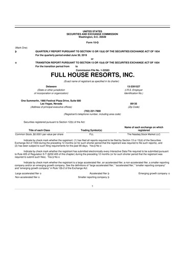 Vorschaubild Full House Resorts
 10-Q Quartalsbericht 2019 