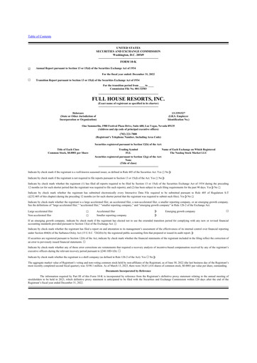 Thumbnail Full House Resorts
 10-K Annual Report 2022