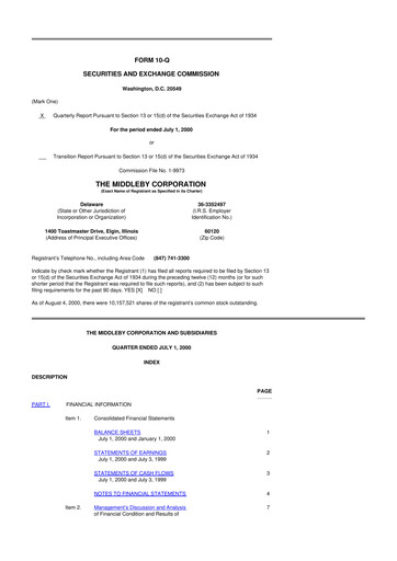 Thumbnail Middleby 10-Q Quarterly Report FY 