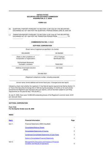 Thumbnail POOLCORP 10-Q Quarterly Report FY 