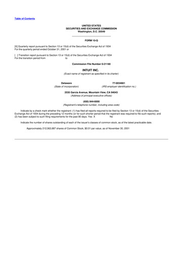 Vorschaubild Intuit 10-Q Quartalsbericht  