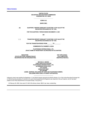 Thumbnail Flex 10-Q Quarterly Report FY 