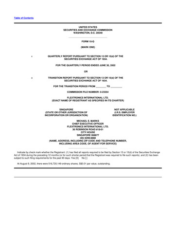 Thumbnail Flex 10-Q Quarterly Report FY 