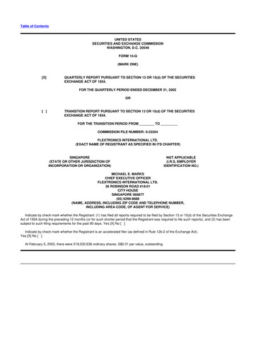 Thumbnail Flex 10-Q Quarterly Report FY 