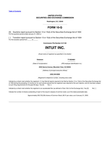 Vorschaubild Intuit 10-Q Quartalsbericht  