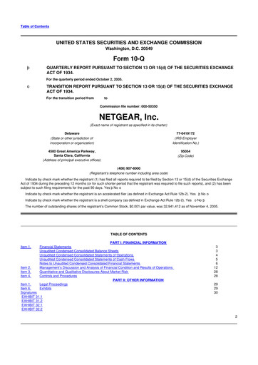 Thumbnail NETGEAR 10-Q Quarterly Report FY 