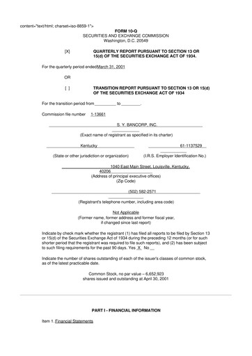 Thumbnail Stock Yards Bancorp 10-Q Quarterly Report FY 