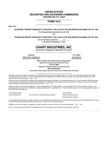 Thumbnail Chart Industries 10-Q Quarterly Report FY2018 