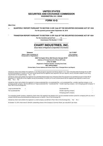 Thumbnail Chart Industries 10-Q Quarterly Report FY2018 