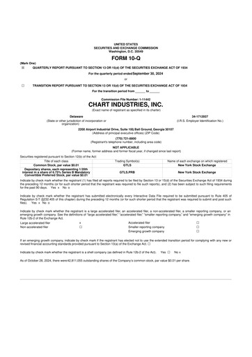 Thumbnail Chart Industries 10-Q Quarterly Report FY2024 