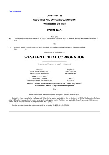 Thumbnail Western Digital 10-Q Quarterly Report FY 