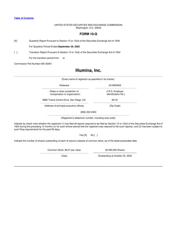 Thumbnail Illumina 10-Q Quarterly Report FY 