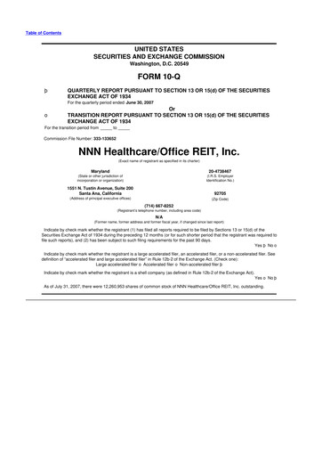 Thumbnail Healthcare Realty Trust 10-Q Quarterly Report FY 