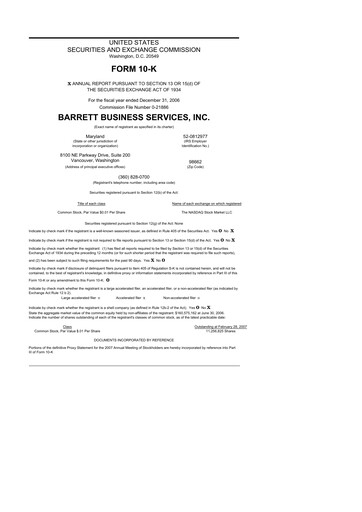 Thumbnail Barrett Business Services 10-K Annual Report 