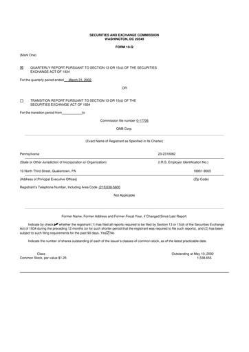 Thumbnail QNB Corp. 10-Q Quarterly Report FY 