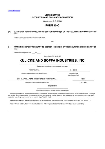 Thumbnail Kulicke and Soffa Industries 10-Q Quarterly Report FY 