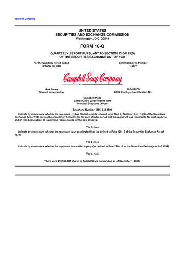 Thumbnail 
Campbell's 10-Q Quarterly Report FY 