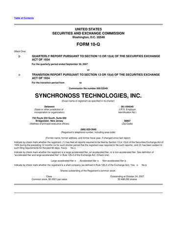Thumbnail Synchronoss Technologies 10-Q Quarterly Report FY 