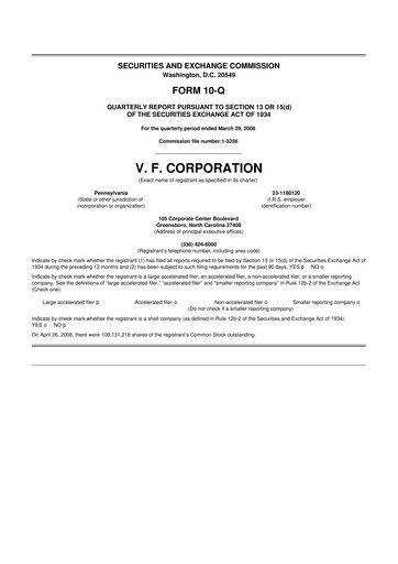 Thumbnail VF Corporation 10-Q Quarterly Report FY 