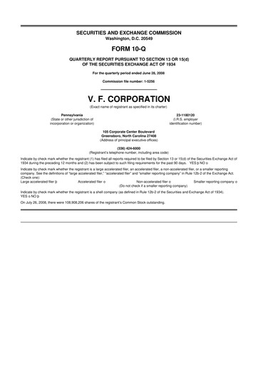 Thumbnail VF Corporation 10-Q Quarterly Report FY 