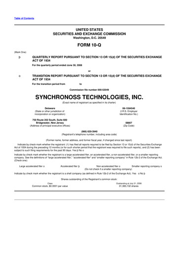 Thumbnail Synchronoss Technologies 10-Q Quarterly Report FY 