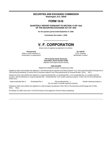 Thumbnail VF Corporation 10-Q Quarterly Report FY 